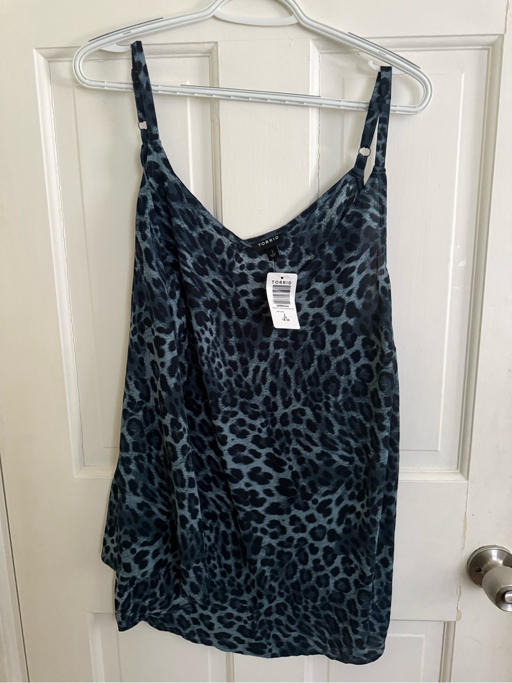 Torrid Blue-Black Leopard Satin Cami size 2 NWT